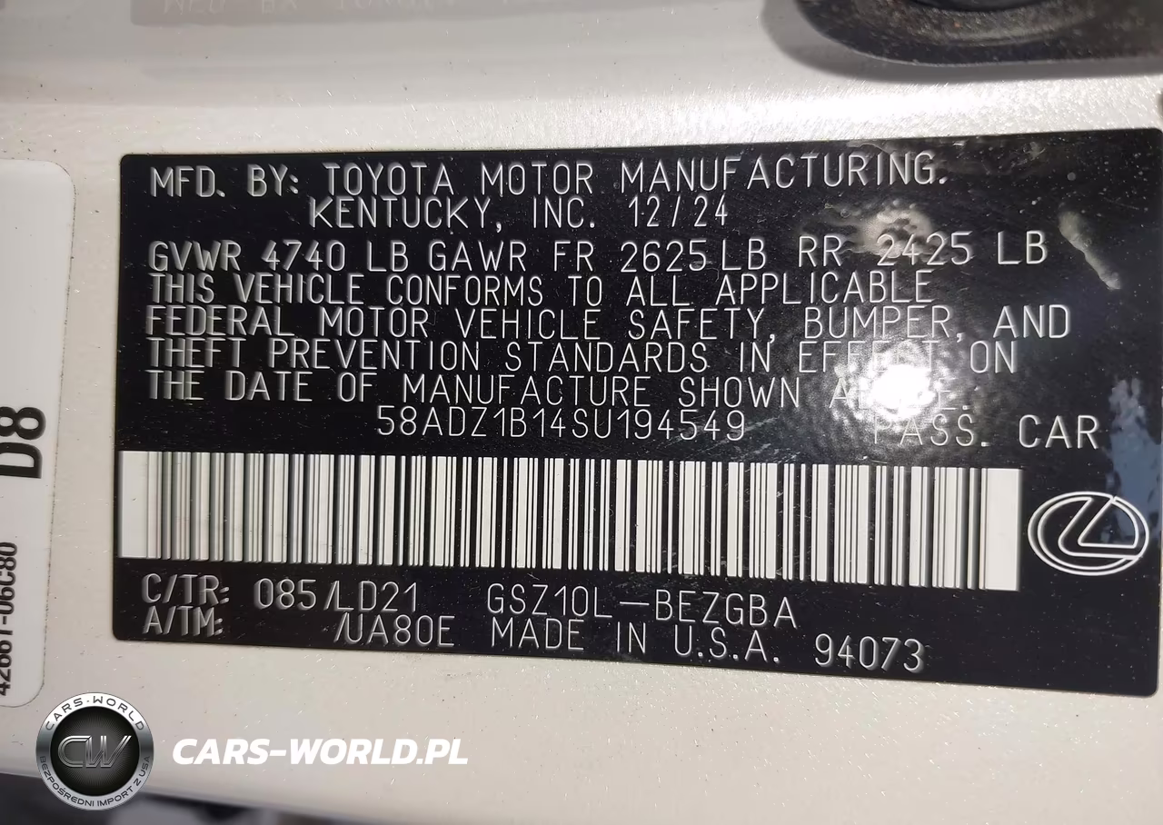 2025 Lexus Es 350 VIN:58ADZ1B14SU194549 - 9