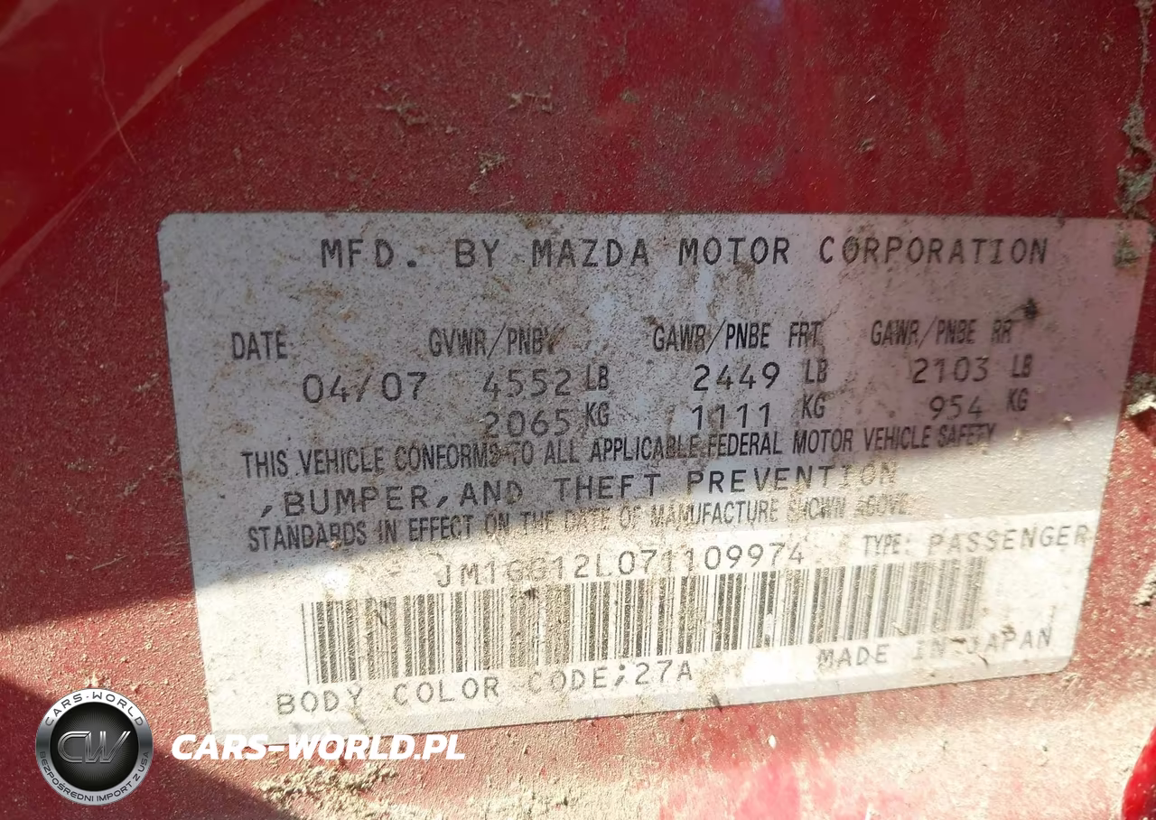 2007 Mazda Mazdaspeed6 Sport VIN:JM1GG12L071109974 - 9