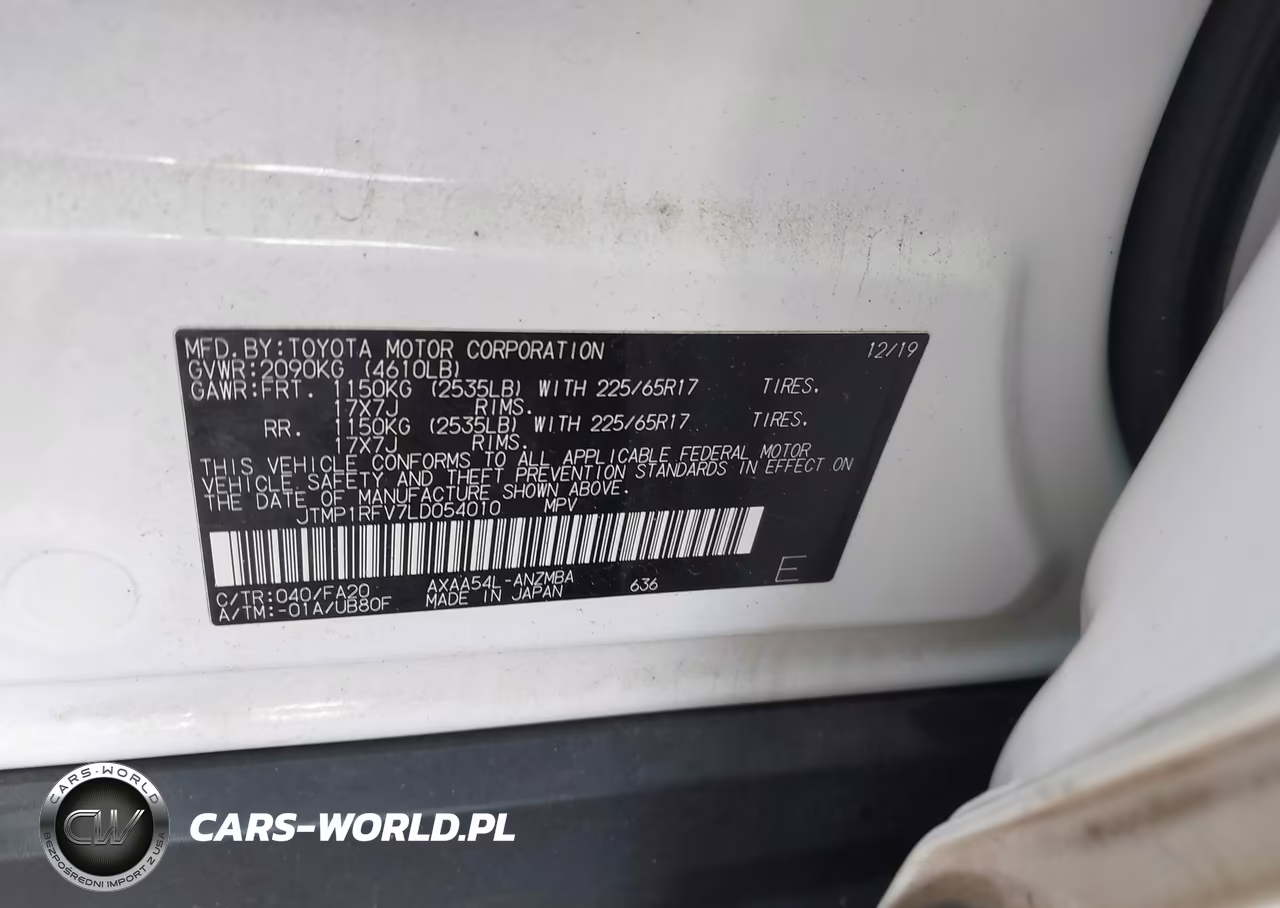 2020 Toyota Rav4 Xle VIN:JTMP1RFV7LD054010 - 9