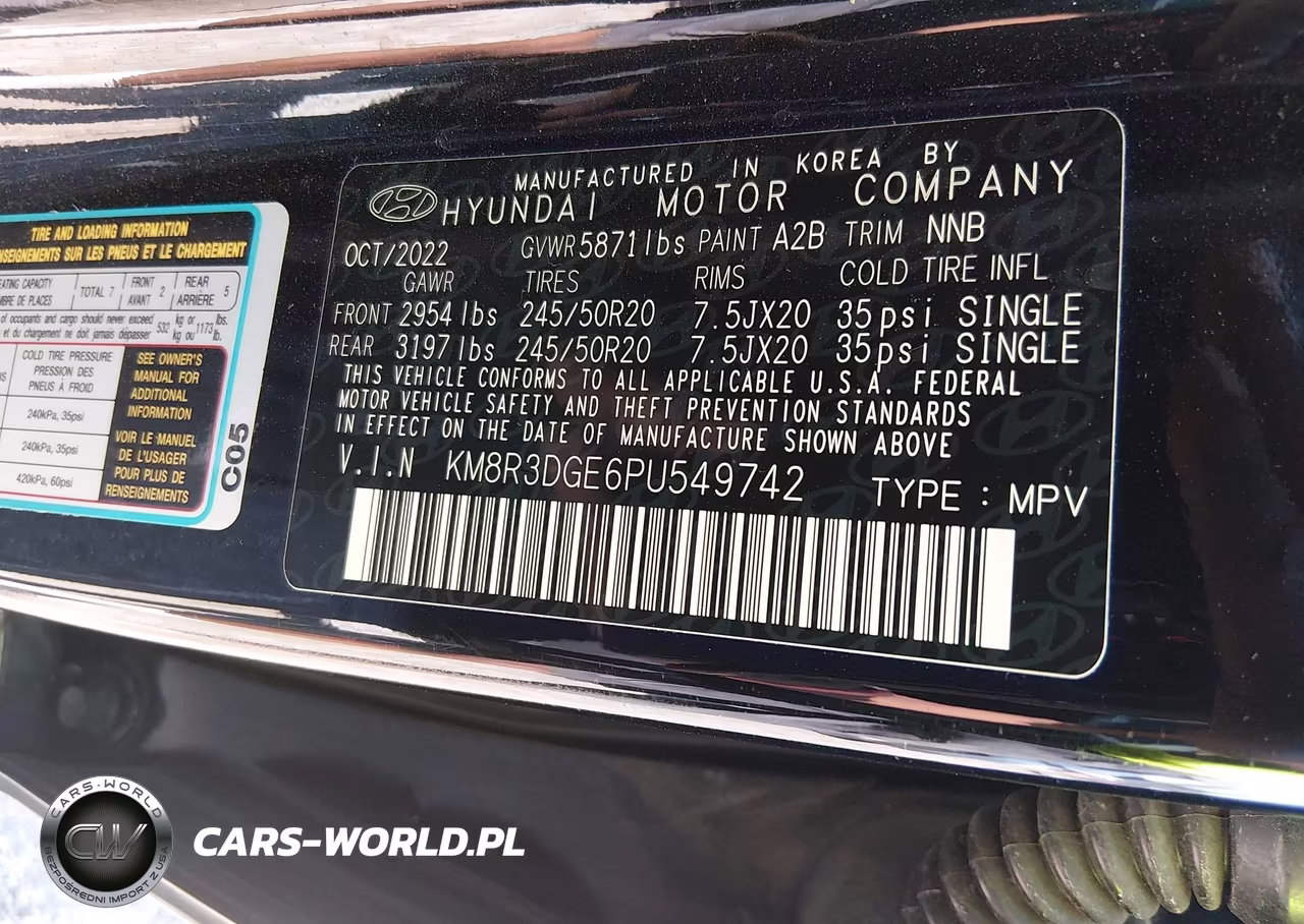 2023 Hyundai Palisade Xrt VIN:KM8R3DGE6PU549742 - 9
