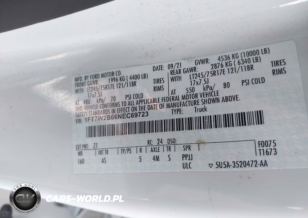 2022 Ford F-250 Xl VIN:1FT7W2B66NEC69723 - 9
