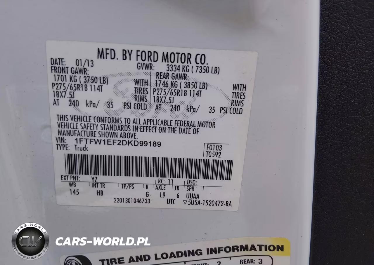 2013 Ford F-150 Lariat VIN:1FTFW1EF2DKD99189 - 9