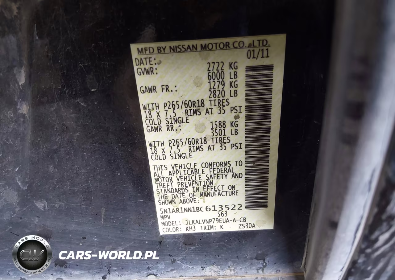 2011 Nissan Pathfinder Le VIN:5N1AR1NN1BC613522 - 9