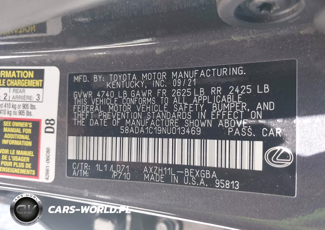 2022 Lexus Es 300H VIN:58ADA1C19NU013469 - 9