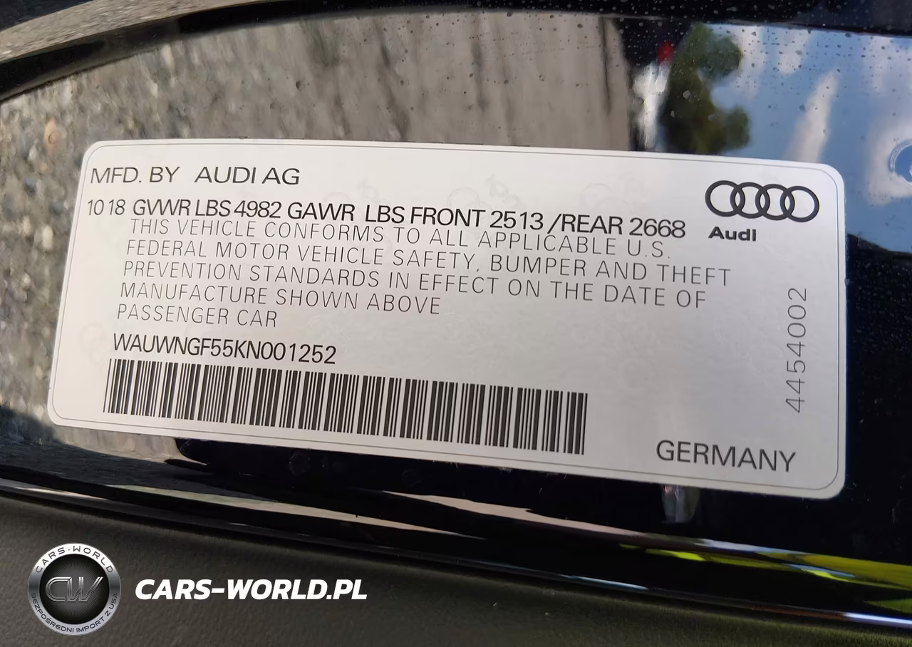2019 Audi A5 45 Premium VIN:WAUWNGF55KN001252 - 9