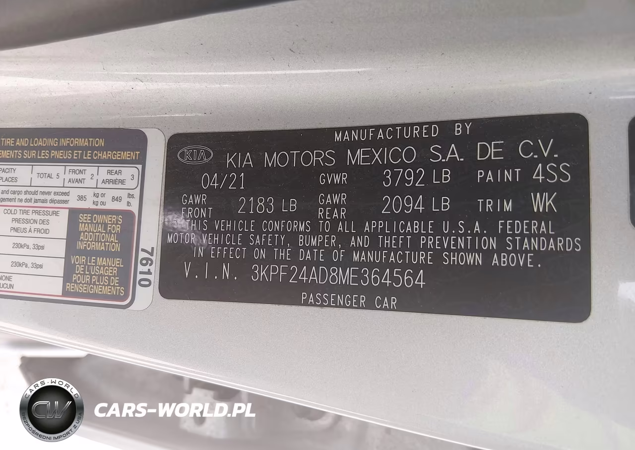 2021 Kia Forte Lxs VIN:3KPF24AD8ME364564 - 9