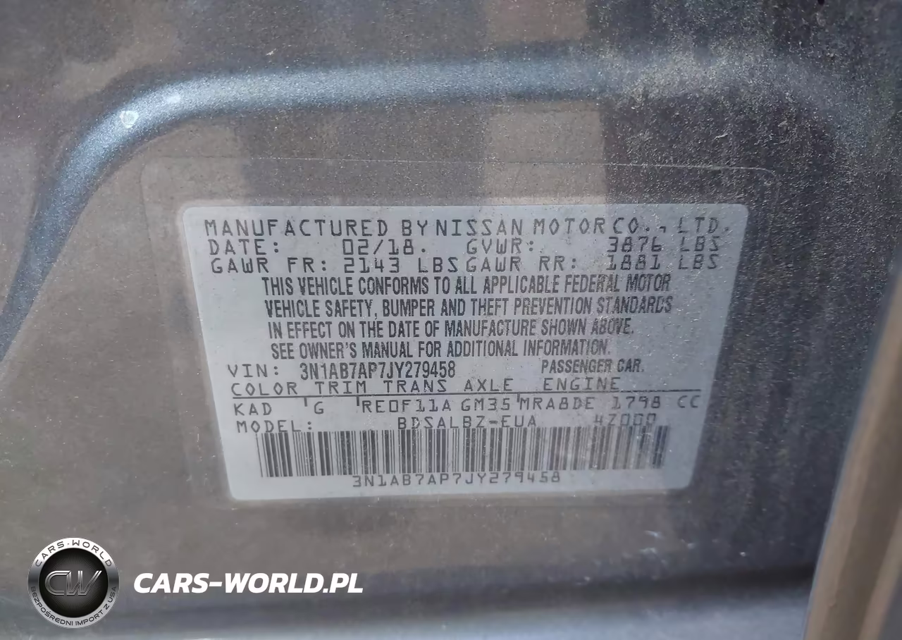 2018 Nissan Sentra S VIN:3N1AB7AP7JY279458 - 9