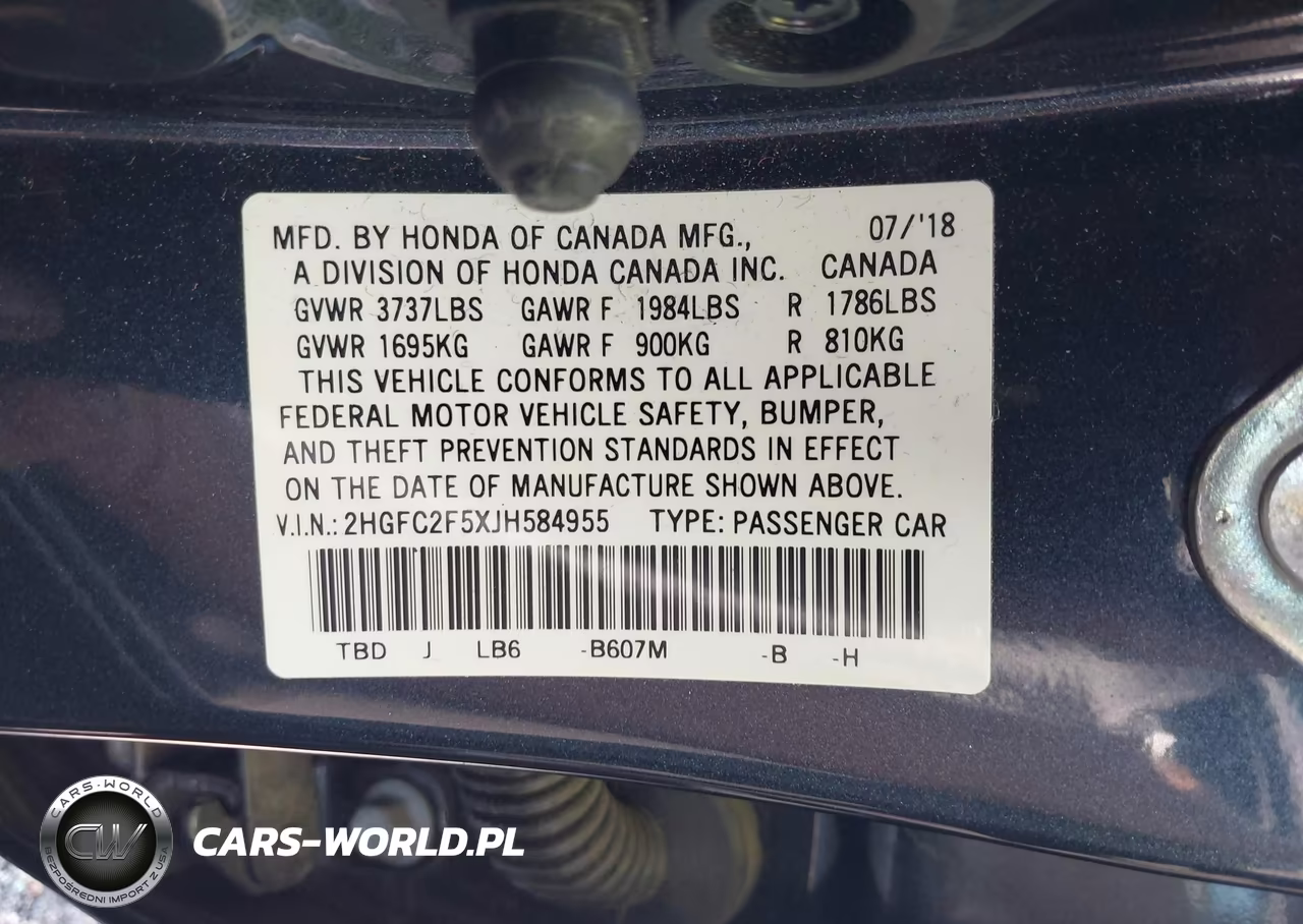 2018 Honda Civic Lx VIN:2HGFC2F5XJH584955 - 9