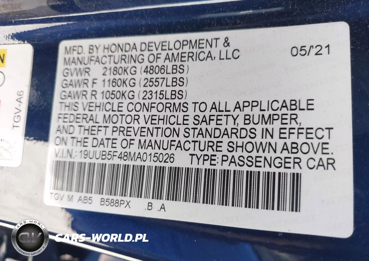 2021 Acura Tlx Technology Package VIN:19UUB5F48MA015026 - 9