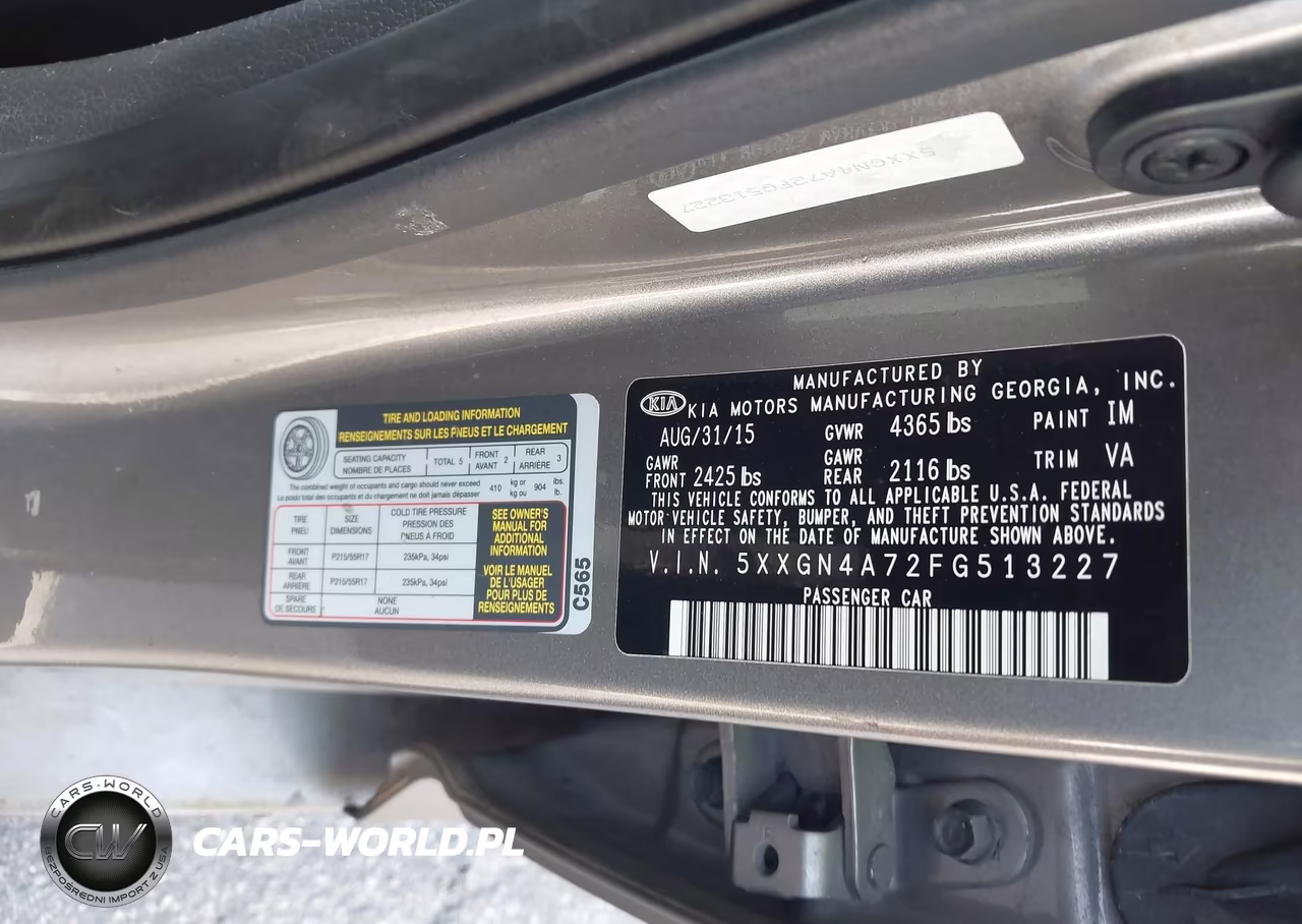 2015 Kia Optima Ex VIN:5XXGN4A72FG513227 - 9