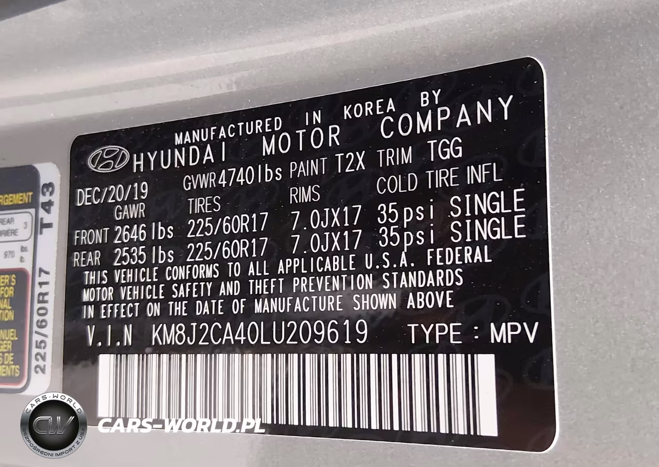 2020 Hyundai Tucson Se VIN:KM8J2CA40LU209619 - 9