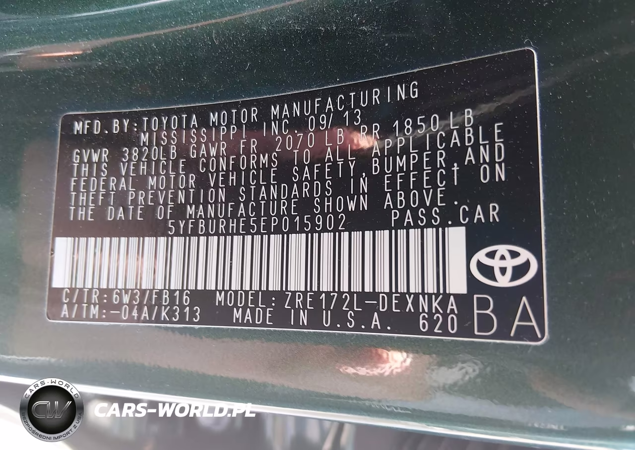 2014 Toyota Corolla Le VIN:5YFBURHE5EP015902 - 9