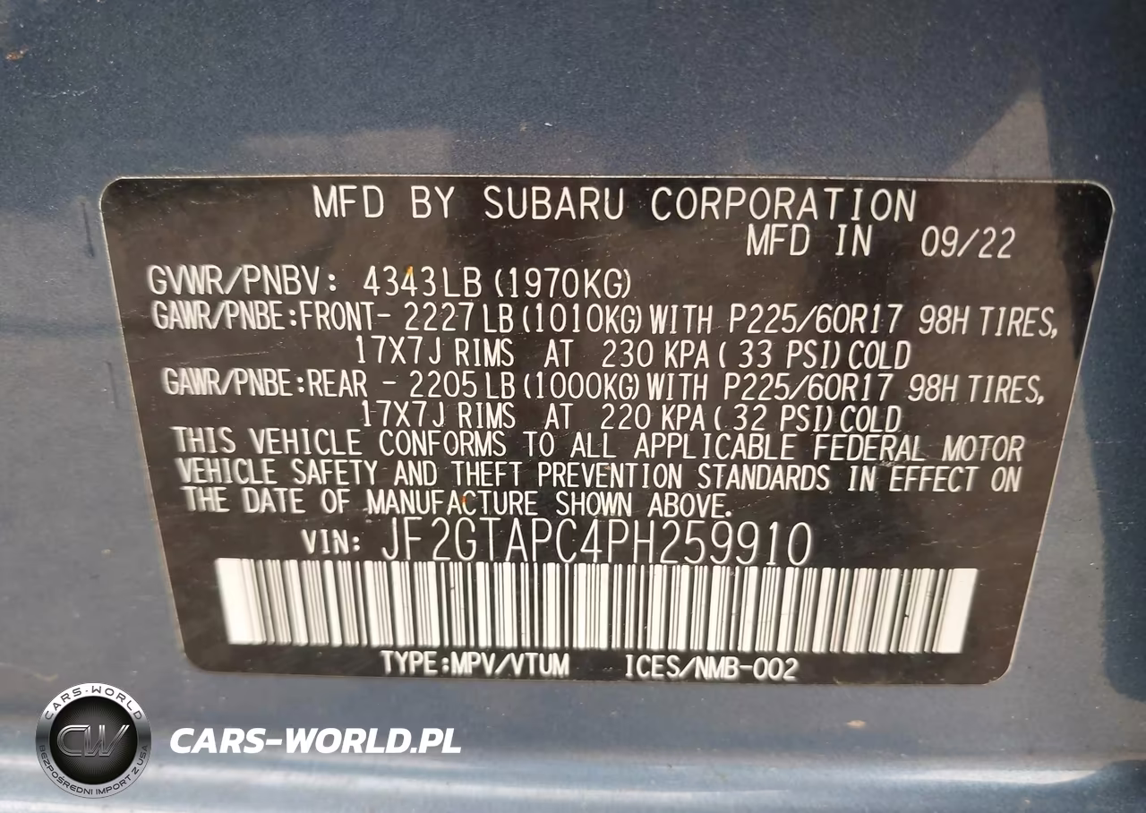 2023 Subaru Crosstrek Premium VIN:JF2GTAPC4PH259910 - 9