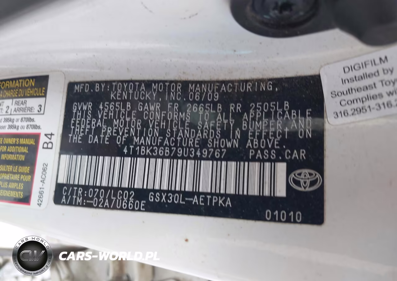 2009 Toyota Avalon Limited VIN:4T1BK36B79U349767 - 9