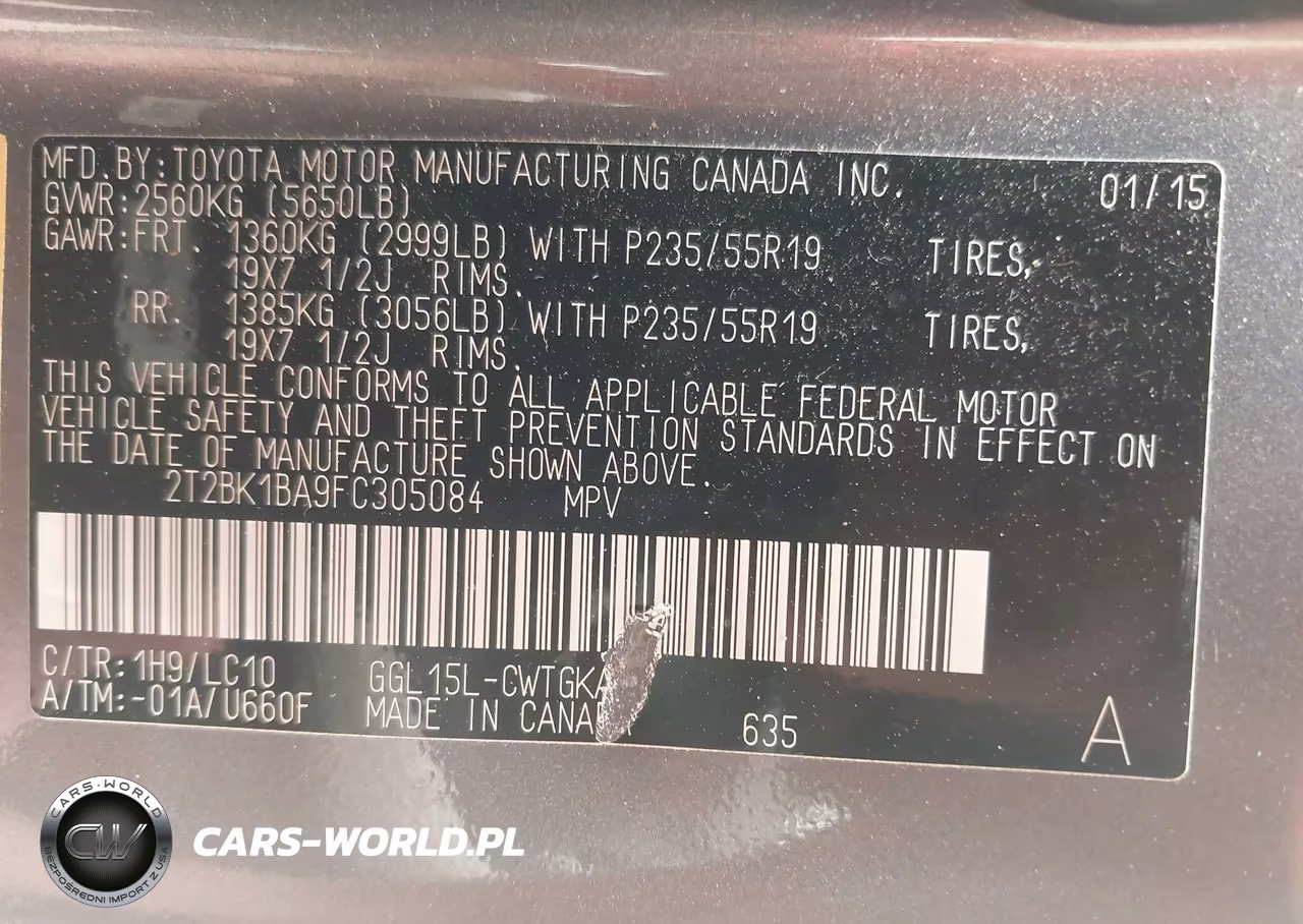 2015 Lexus Rx 350 VIN:2T2BK1BA9FC305084 - 9