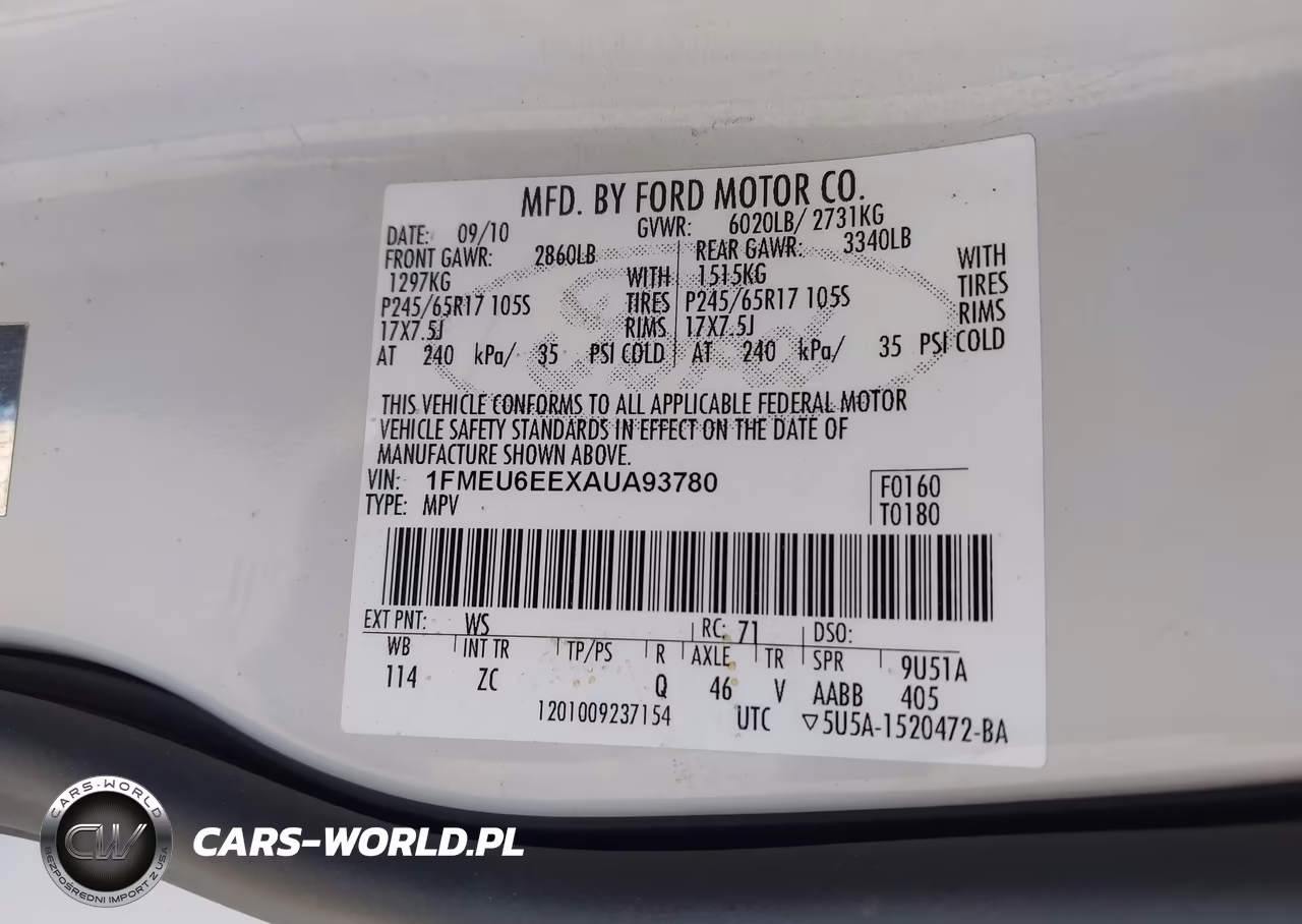2010 Ford Explorer Eddie Bauer VIN:1FMEU6EEXAUA93780 - 9