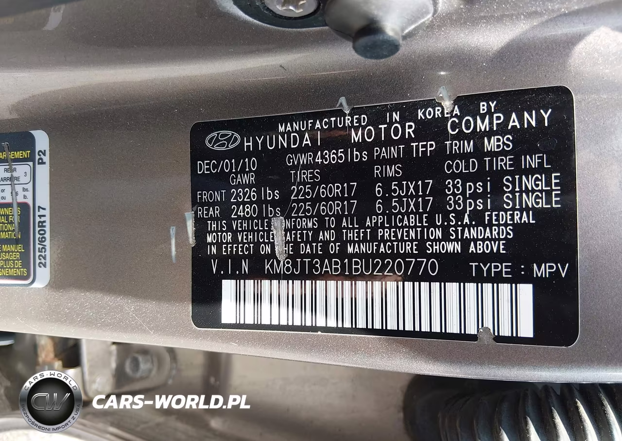 2011 Hyundai Tucson Gl VIN:KM8JT3AB1BU220770 - 9