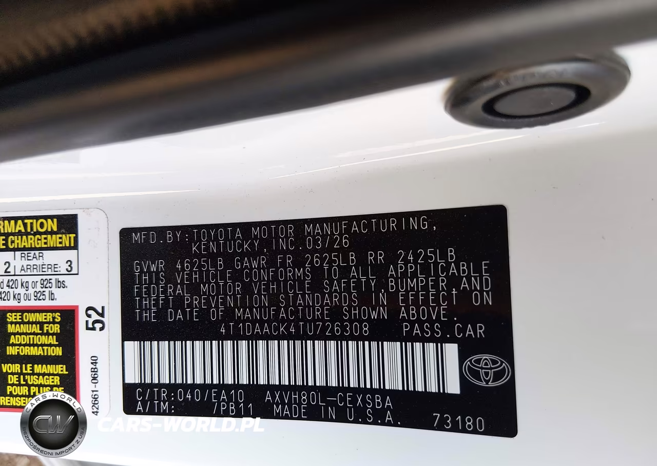 2026 Toyota Camry Se VIN:4T1DAACK4TU726308 - 9