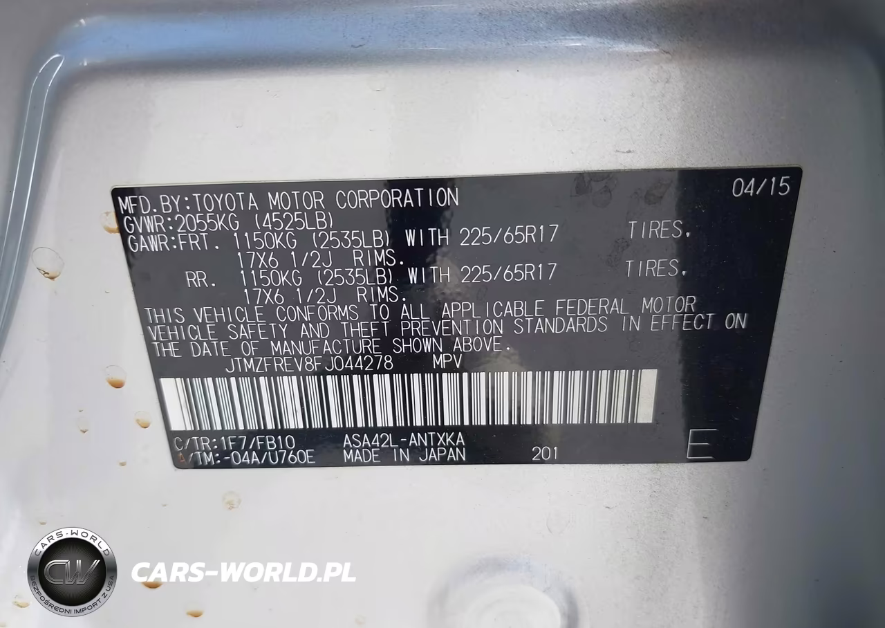 2015 Toyota Rav4 Le VIN:JTMZFREV8FJ044278 - 9