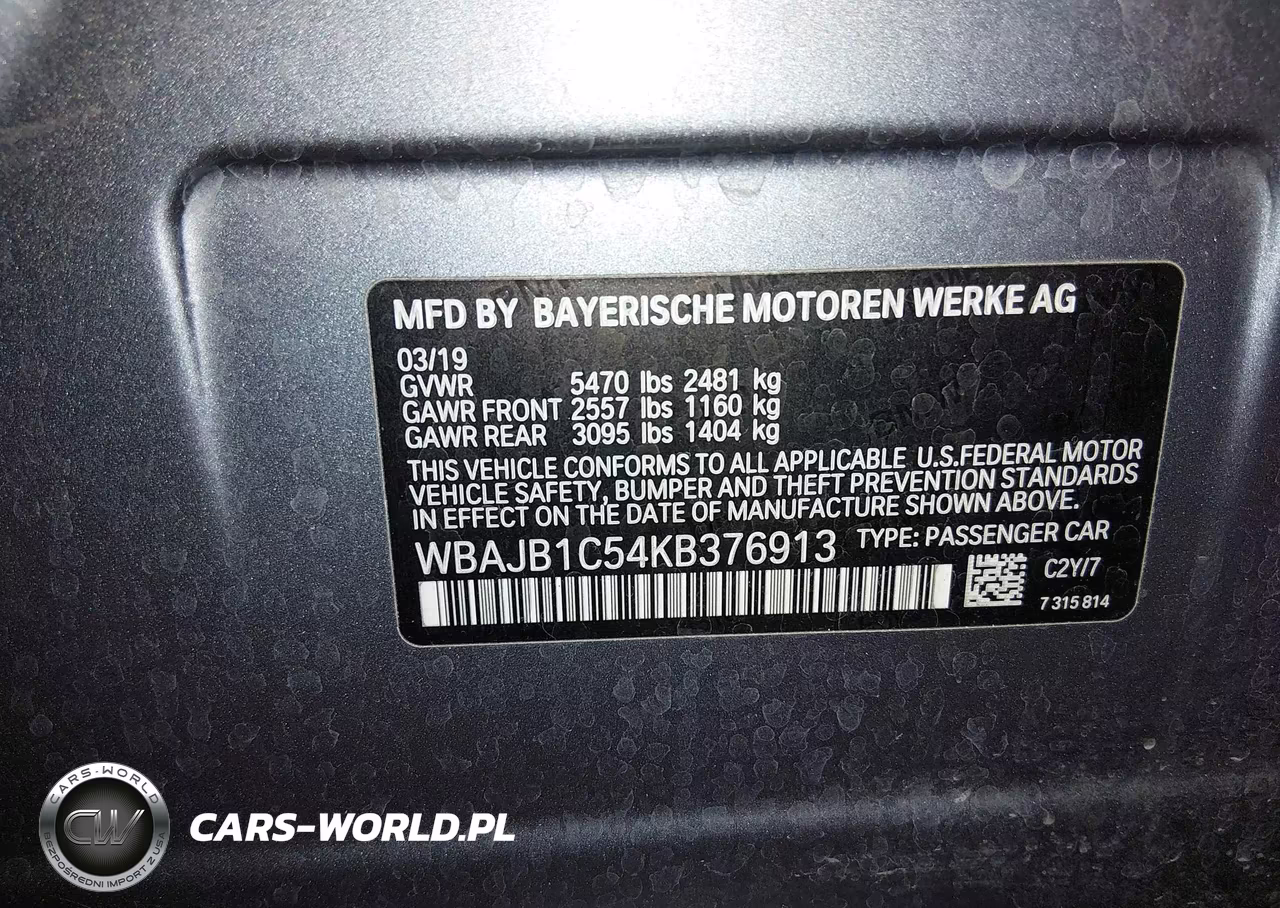 2019 BMW 530E xDrive Iperformance VIN:WBAJB1C54KB376913 - 9