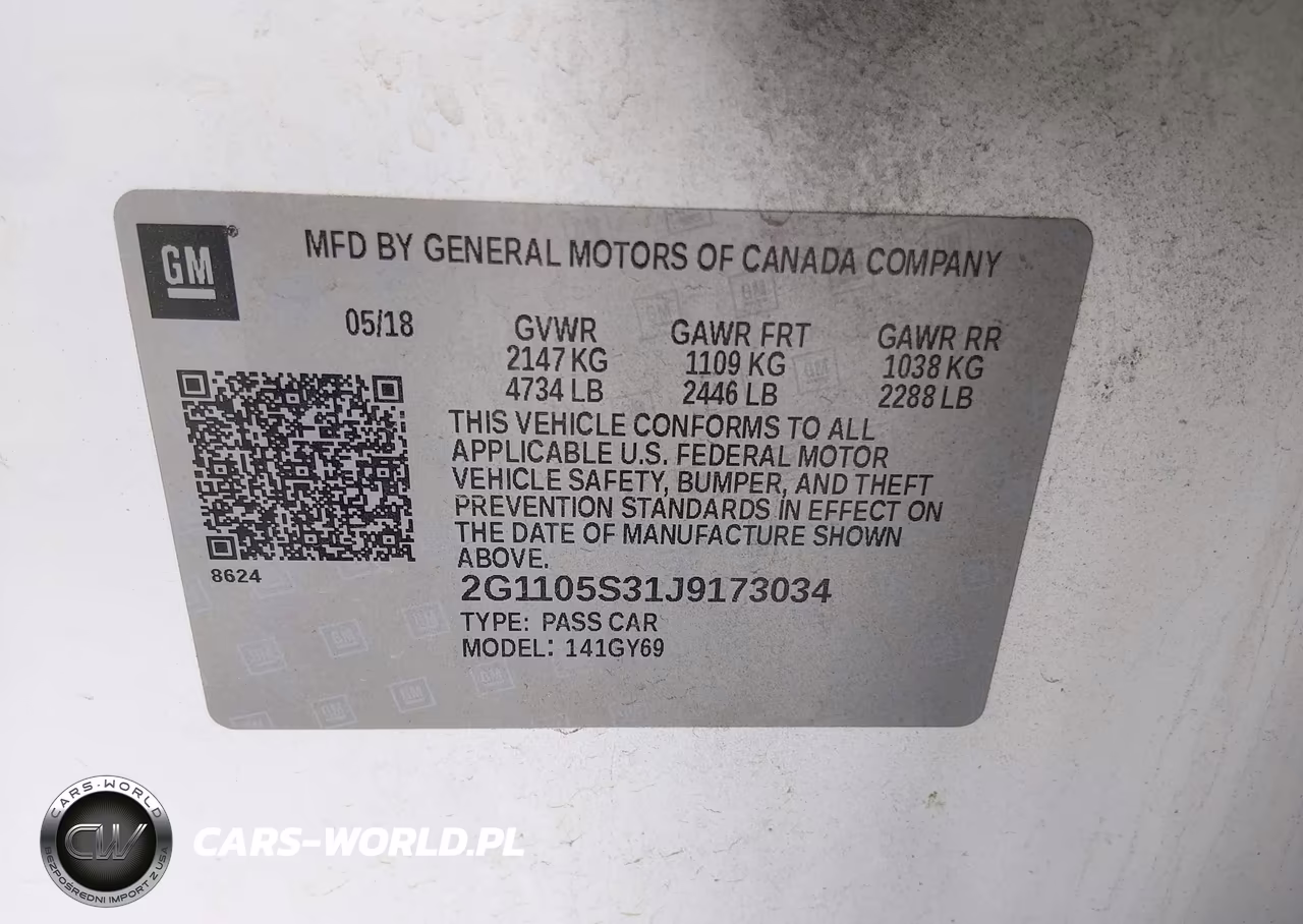 2018 Chevrolet Impala 1Lt VIN:2G1105S31J9173034 - 9