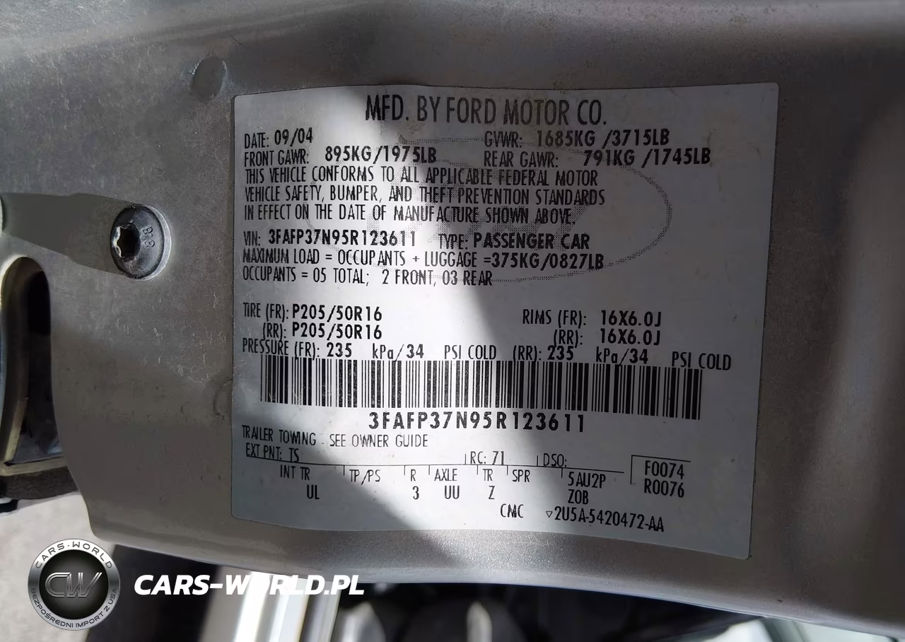 2005 Ford Focus Zx5 VIN:3FAFP37N95R123611 - 9
