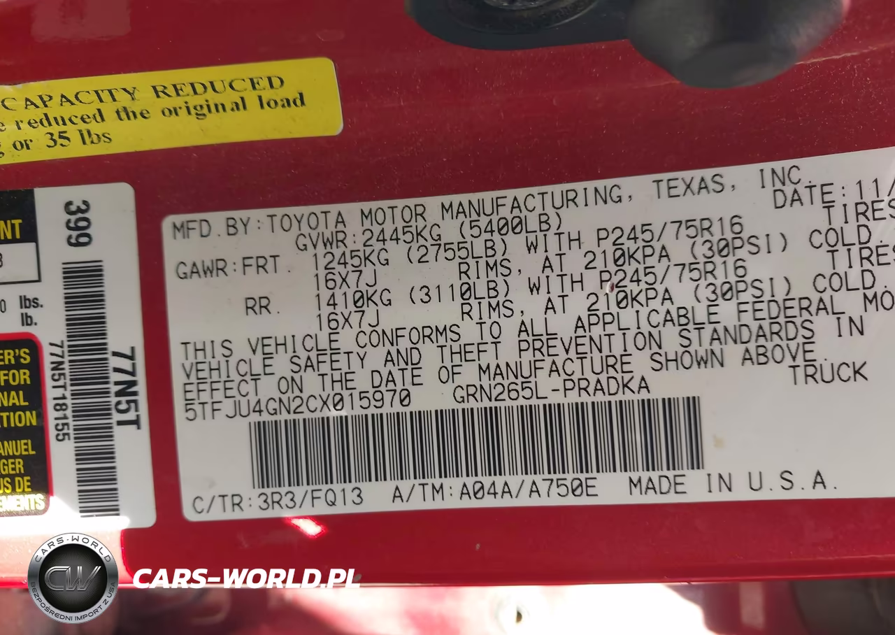 2012 Toyota Tacoma Prerunner V6 VIN:5TFJU4GN2CX015970 - 9