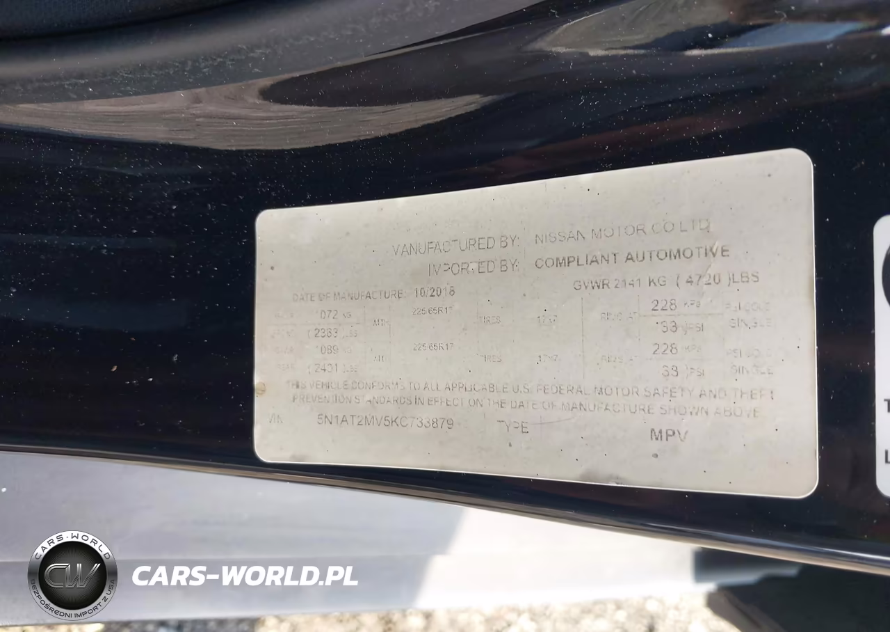 2019 Nissan Rogue S-Sl-Sv VIN:5N1AT2MV5KC733879 - 9
