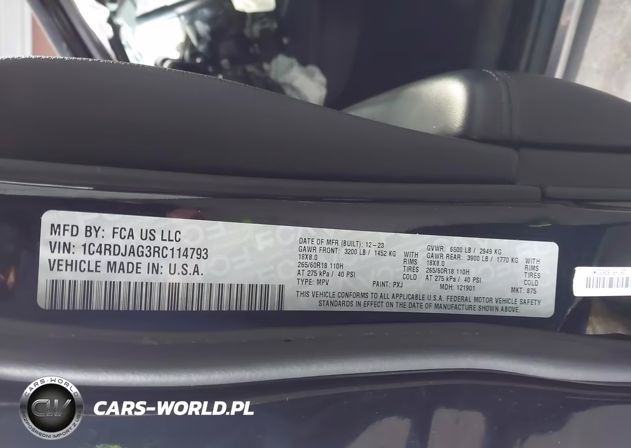 2024 Dodge Durango Sxt Awd VIN:1C4RDJAG3RC114793 - 9