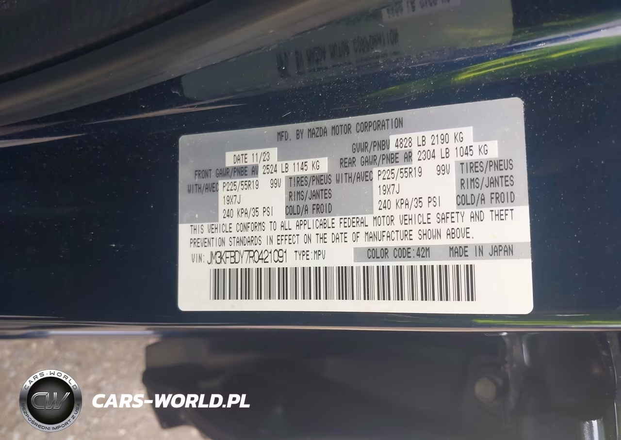 2024 Mazda Cx-5 2.5 Turbo Premium VIN:JM3KFBDY7R0421091 - 9