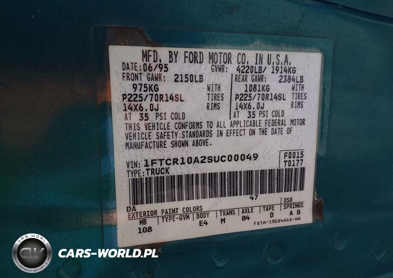 1995 Ford Ranger VIN:1FTCR10A2SUC00049 - 9