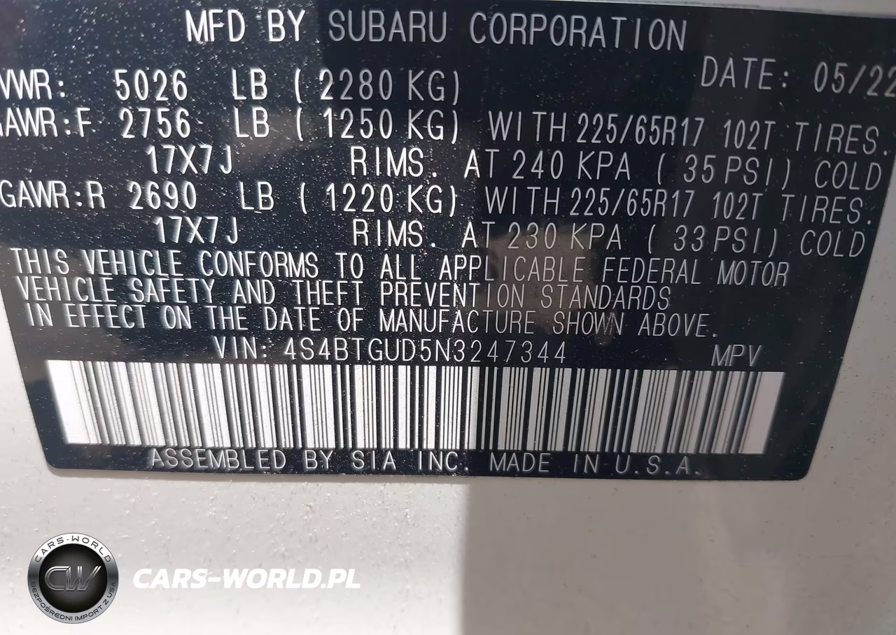 2022 Subaru Outback Wilderness VIN:4S4BTGUD5N3247344 - 9