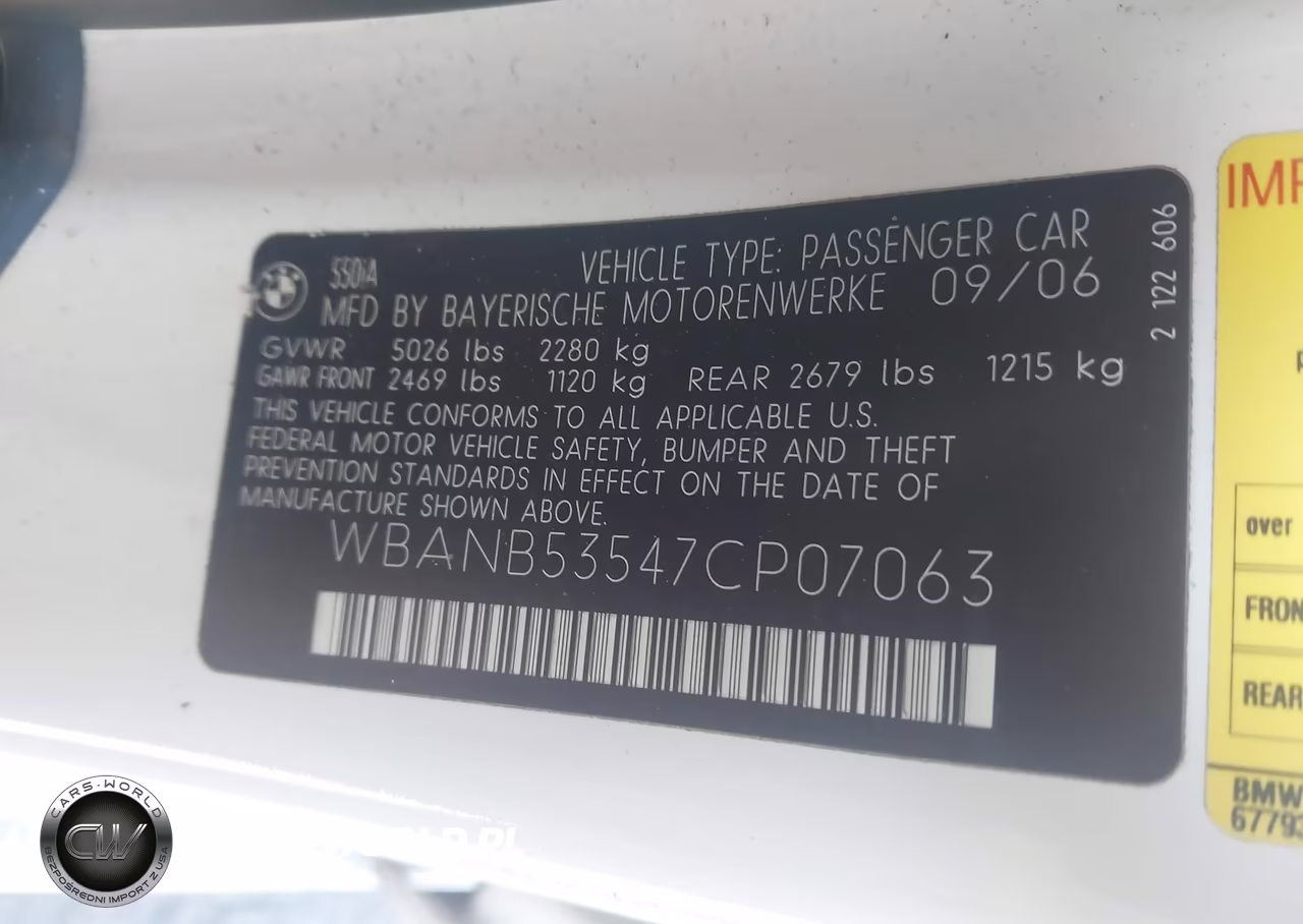 2007 BMW 550I VIN:WBANB53547CP07063 - 9