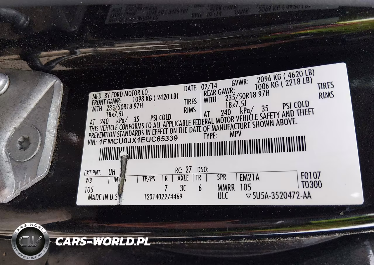 2014 Ford Escape Titanium VIN:1FMCU0JX1EUC65339 - 9
