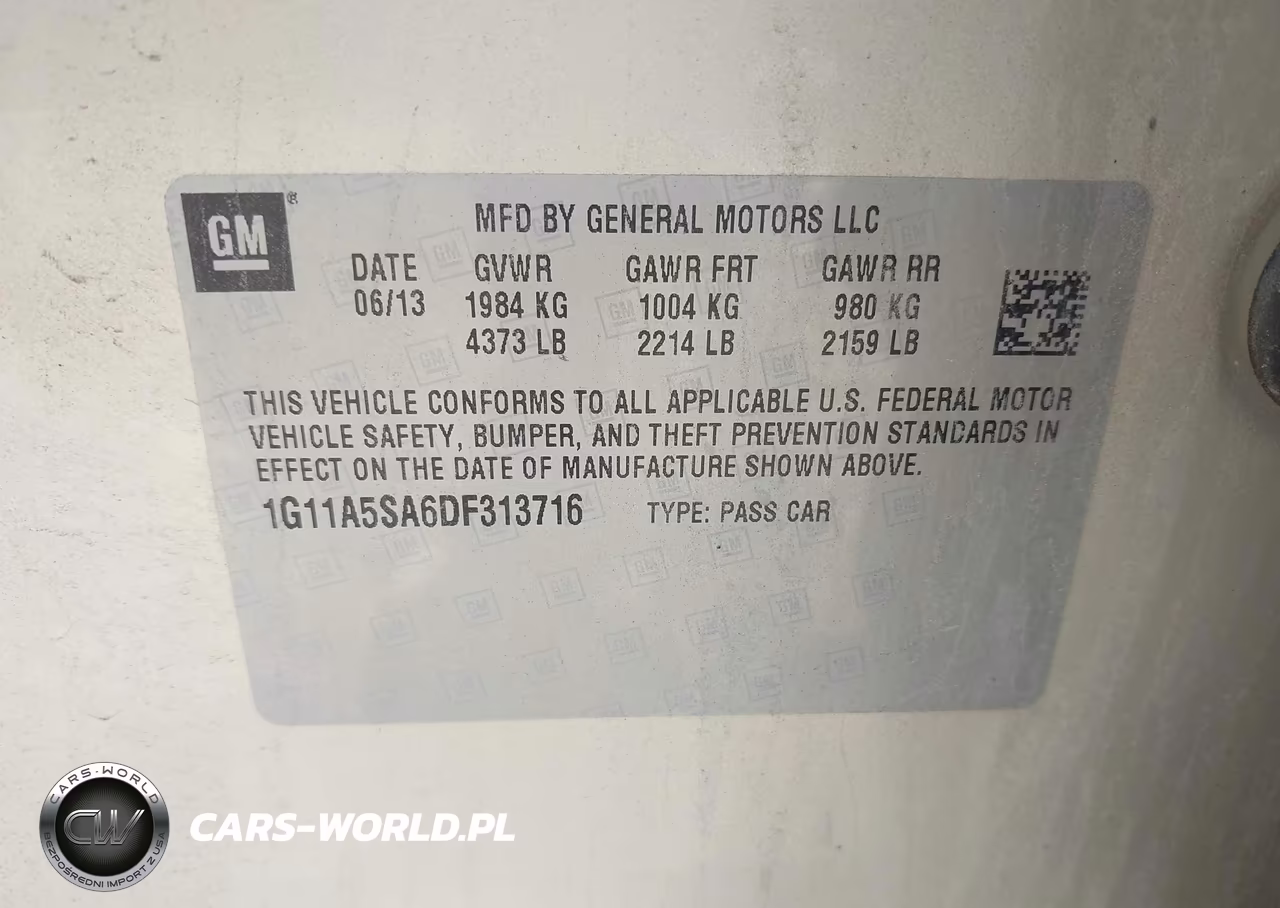 2013 Chevrolet Malibu 1Fl VIN:1G11A5SA6DF313716 - 9