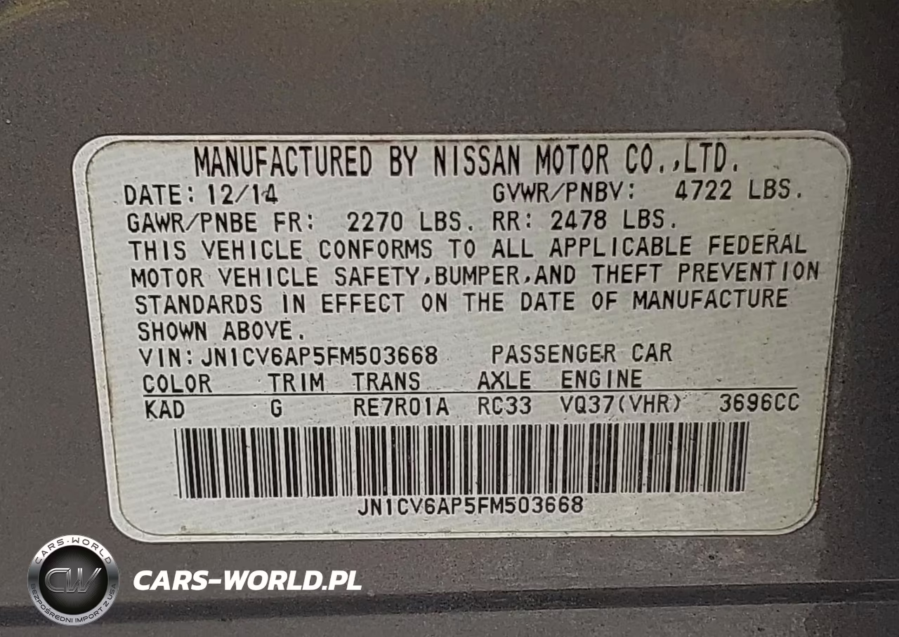 2015 Infiniti Q40 VIN:JN1CV6AP5FM503668 - 9