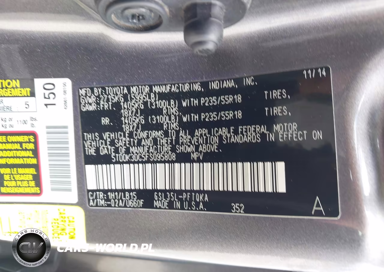 2015 Toyota Sienna Limited Premium 7 Passenger VIN:5TDDK3DC5FS095808 - 9