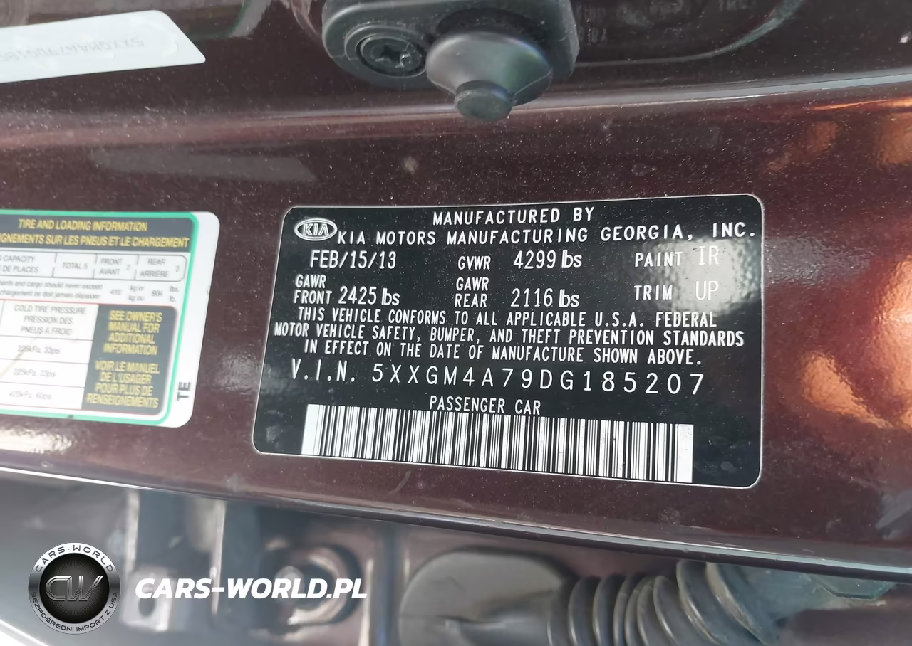 2013 Kia Optima Lx VIN:5XXGM4A79DG185207 - 9