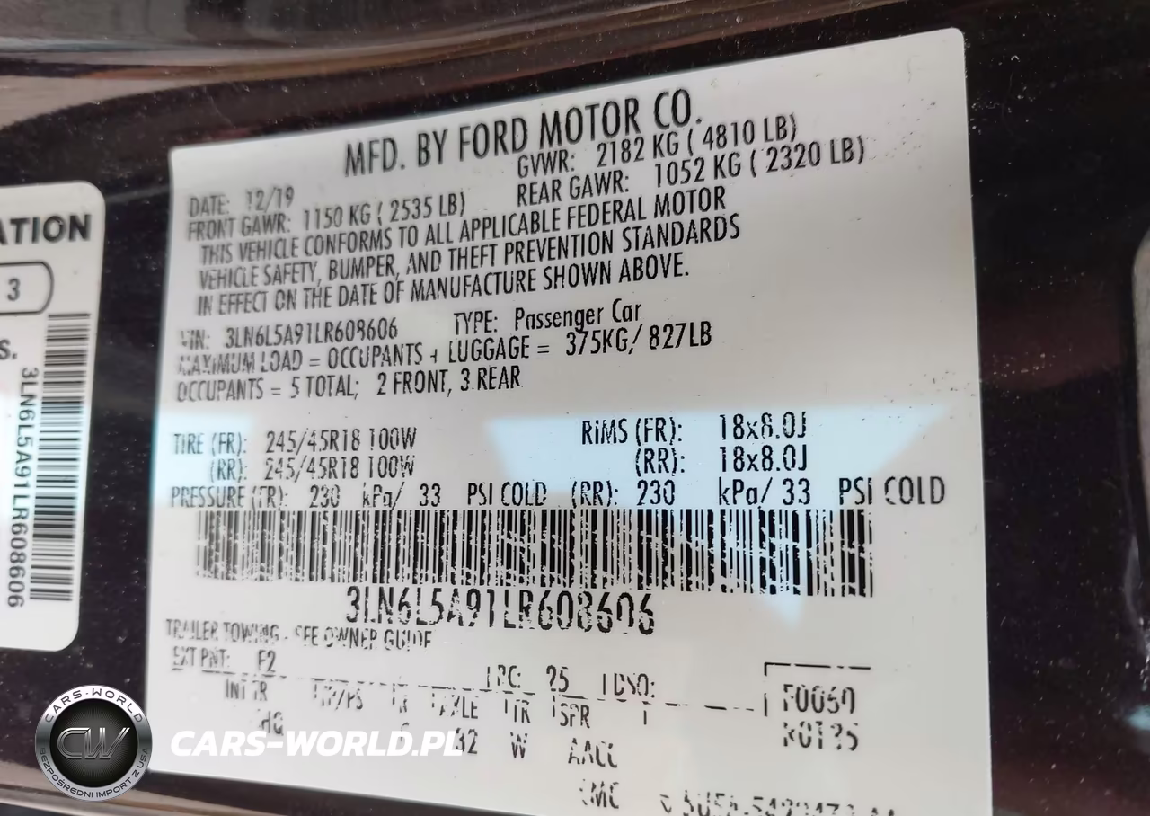 2020 Lincoln Mkz Standard VIN:3LN6L5A91LR608606 - 9