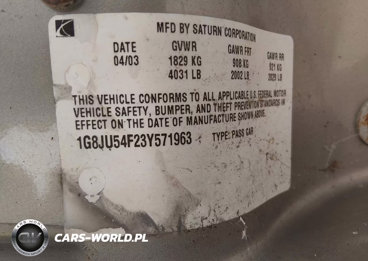 2003 Saturn L-Series L200 VIN:1G8JU54F23Y571963 - 9