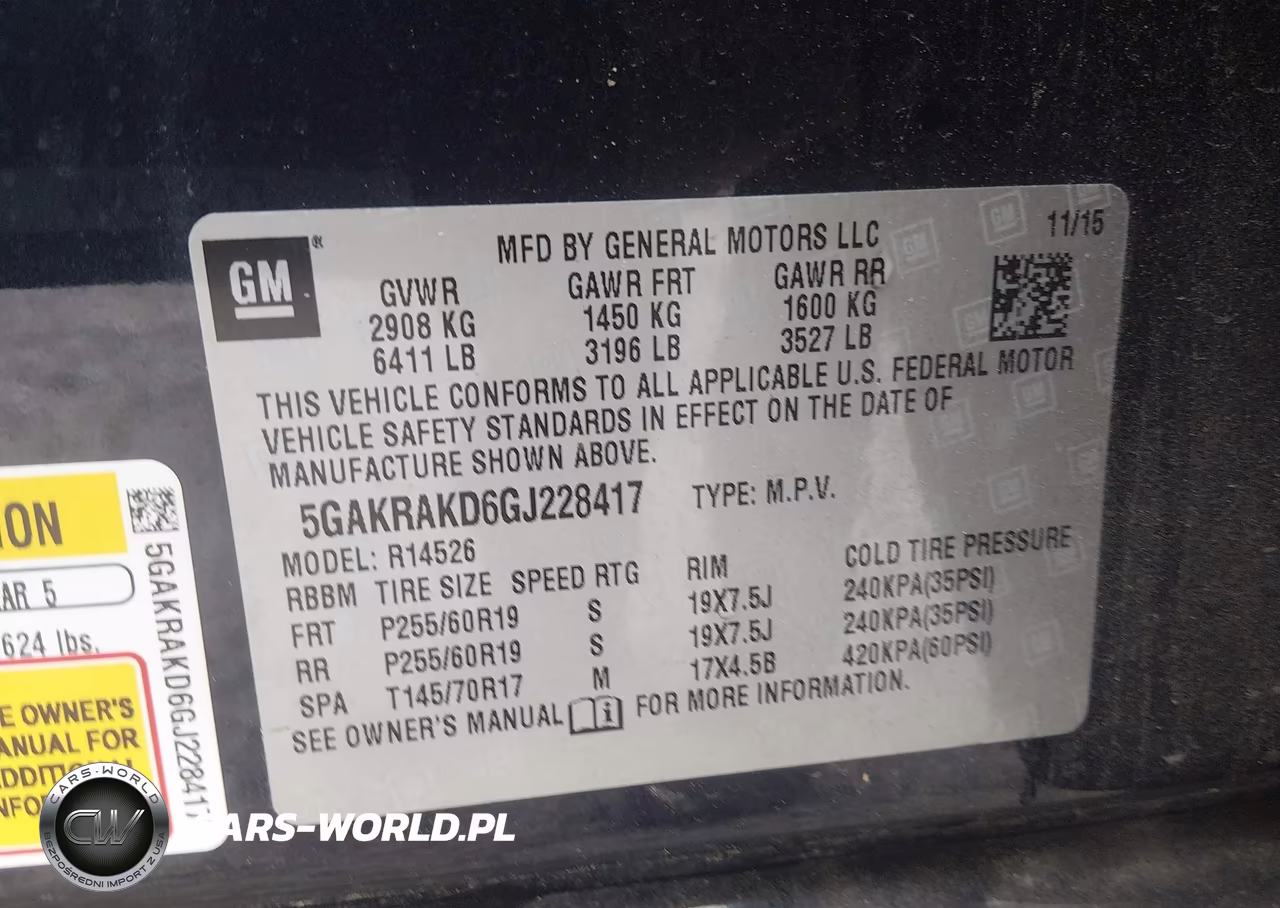 2016 Buick Enclave Convenience VIN:5GAKRAKD6GJ228417 - 9
