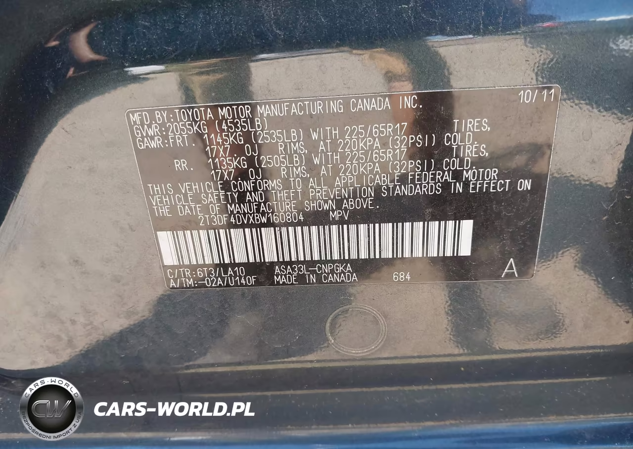 2011 Toyota Rav4 Limited VIN:2T3DF4DVXBW160804 - 7