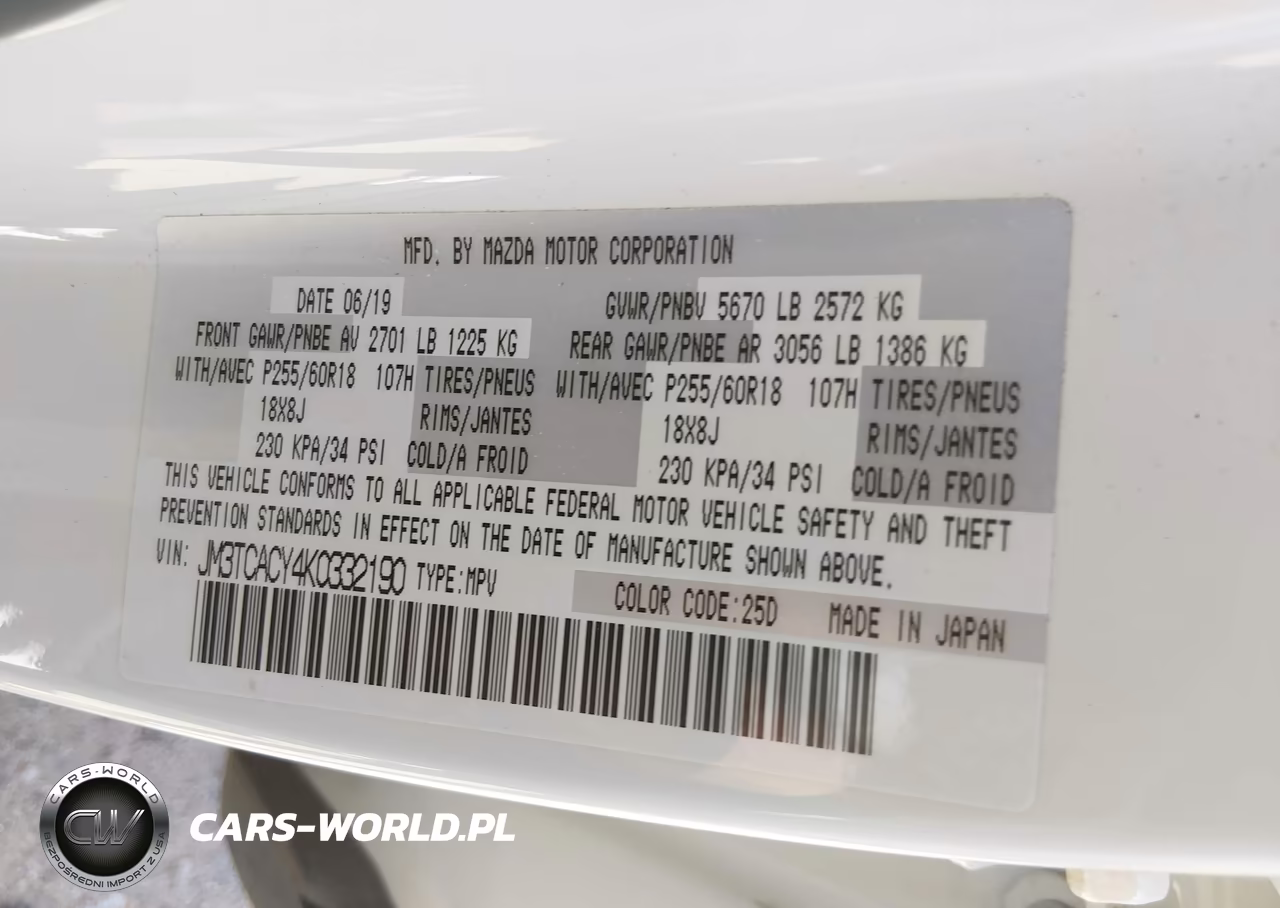 2019 Mazda Cx-9 Touring VIN:JM3TCACY4K0332190 - 9
