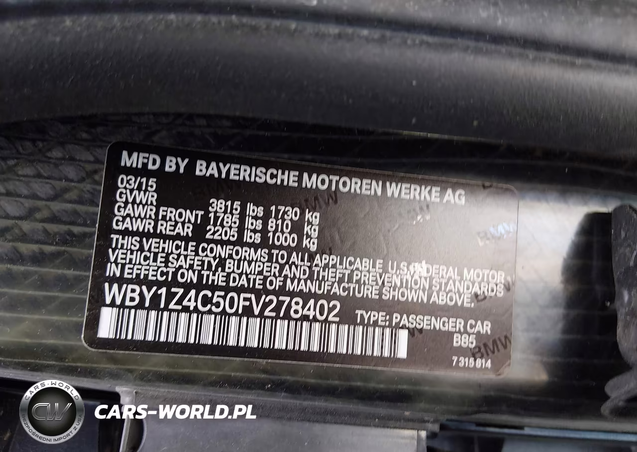 2015 BMW I3 Base W-Range Extender VIN:WBY1Z4C50FV278402 - 9