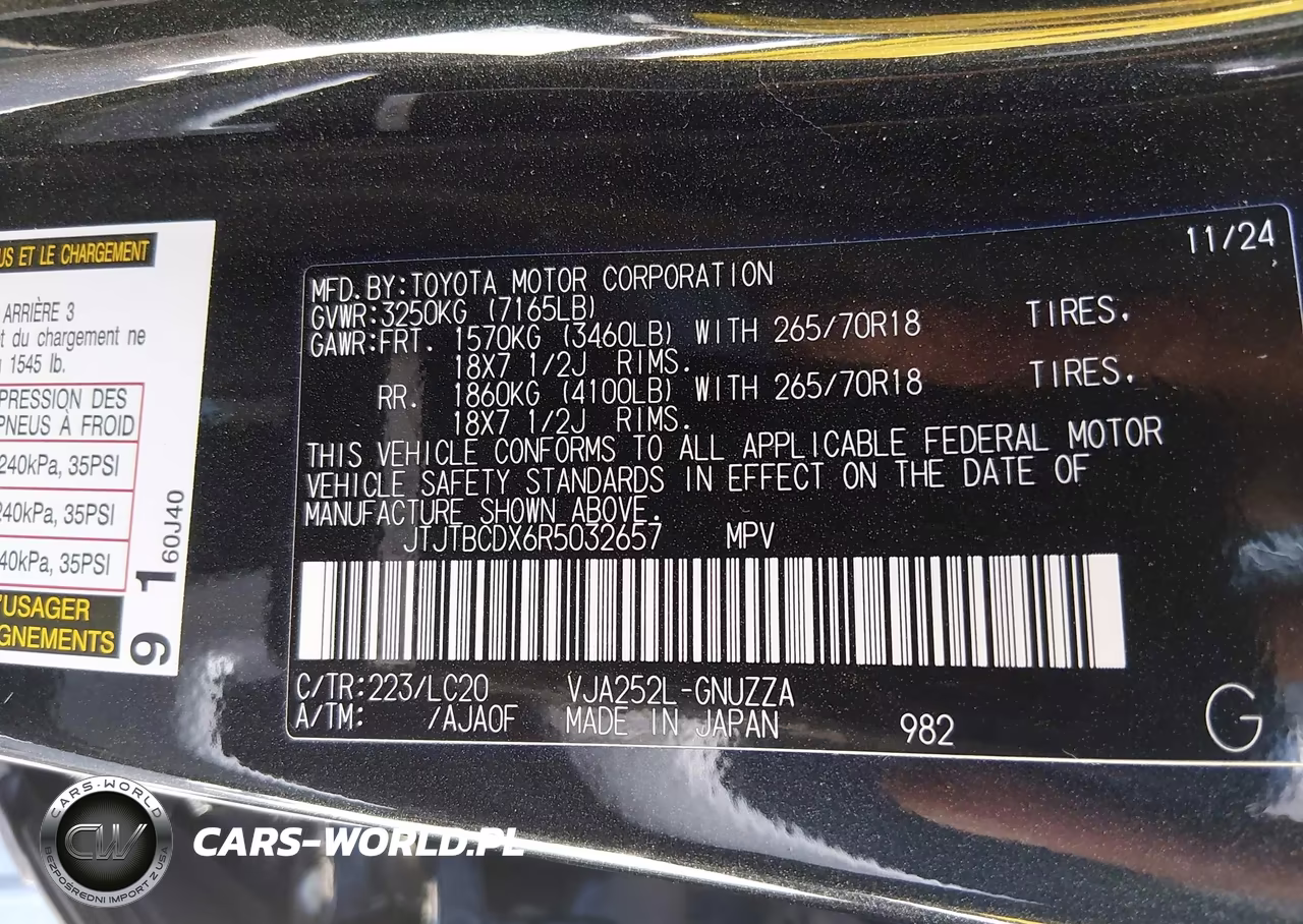 2024 Lexus Gx 550 Overtrail+ VIN:JTJTBCDX6R5032657 - 9
