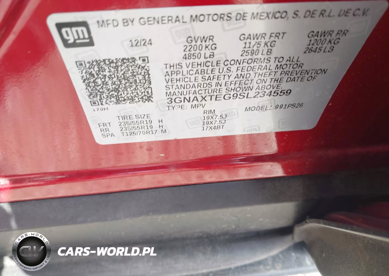 2025 Chevrolet Equinox Awd Rs VIN:3GNAXTEG9SL234559 - 9