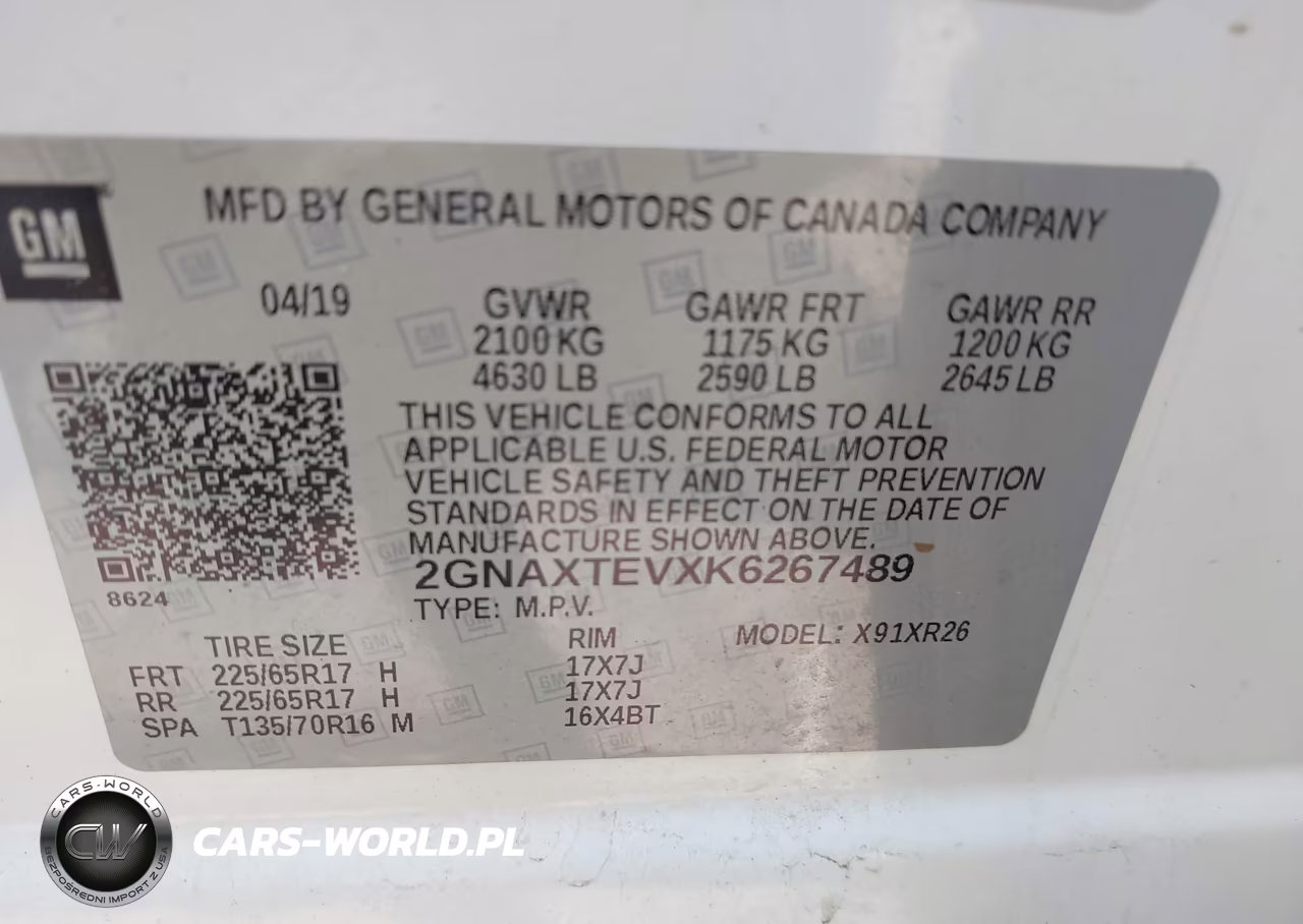 2019 Chevrolet Equinox Lt VIN:2GNAXTEVXK6267489 - 9