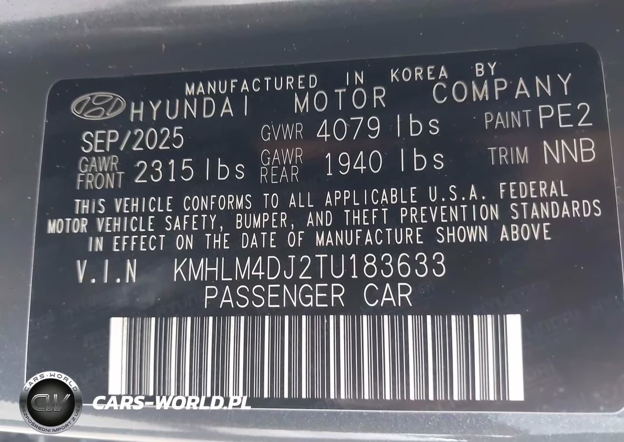 2026 Hyundai Elantra Hybrid Sel Sport VIN:KMHLM4DJ2TU183633 - 9
