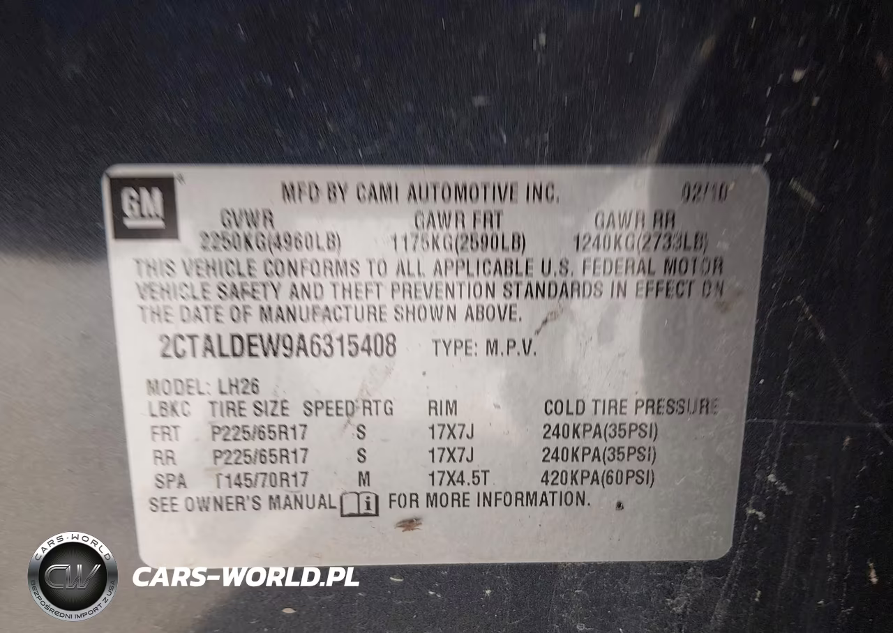 2010 GMC Terrain Sle-2 VIN:2CTALDEW9A6315408 - 9