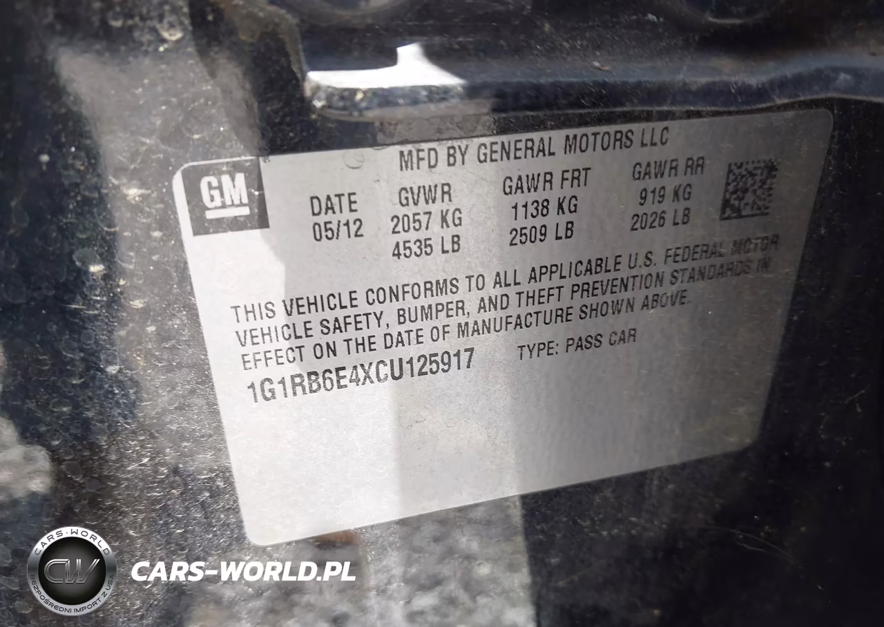 2012 Chevrolet Volt VIN:1G1RB6E4XCU125917 - 9